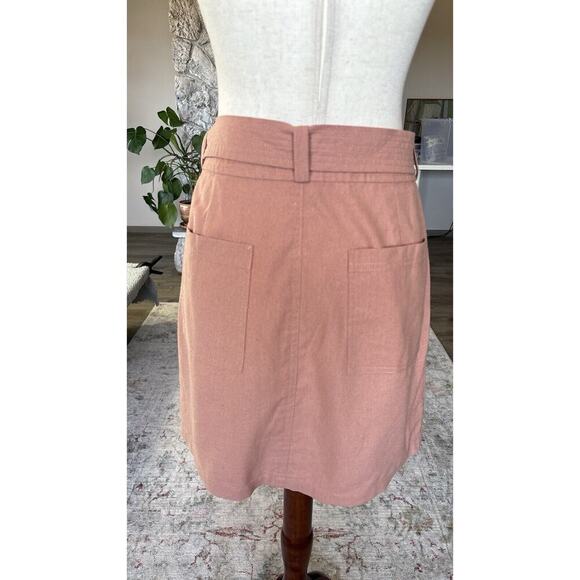 Madewell Portside Faux Wrap Skirt Womens Size 10 Blush Pink Raw Silk Mini - Picture 10 of 10